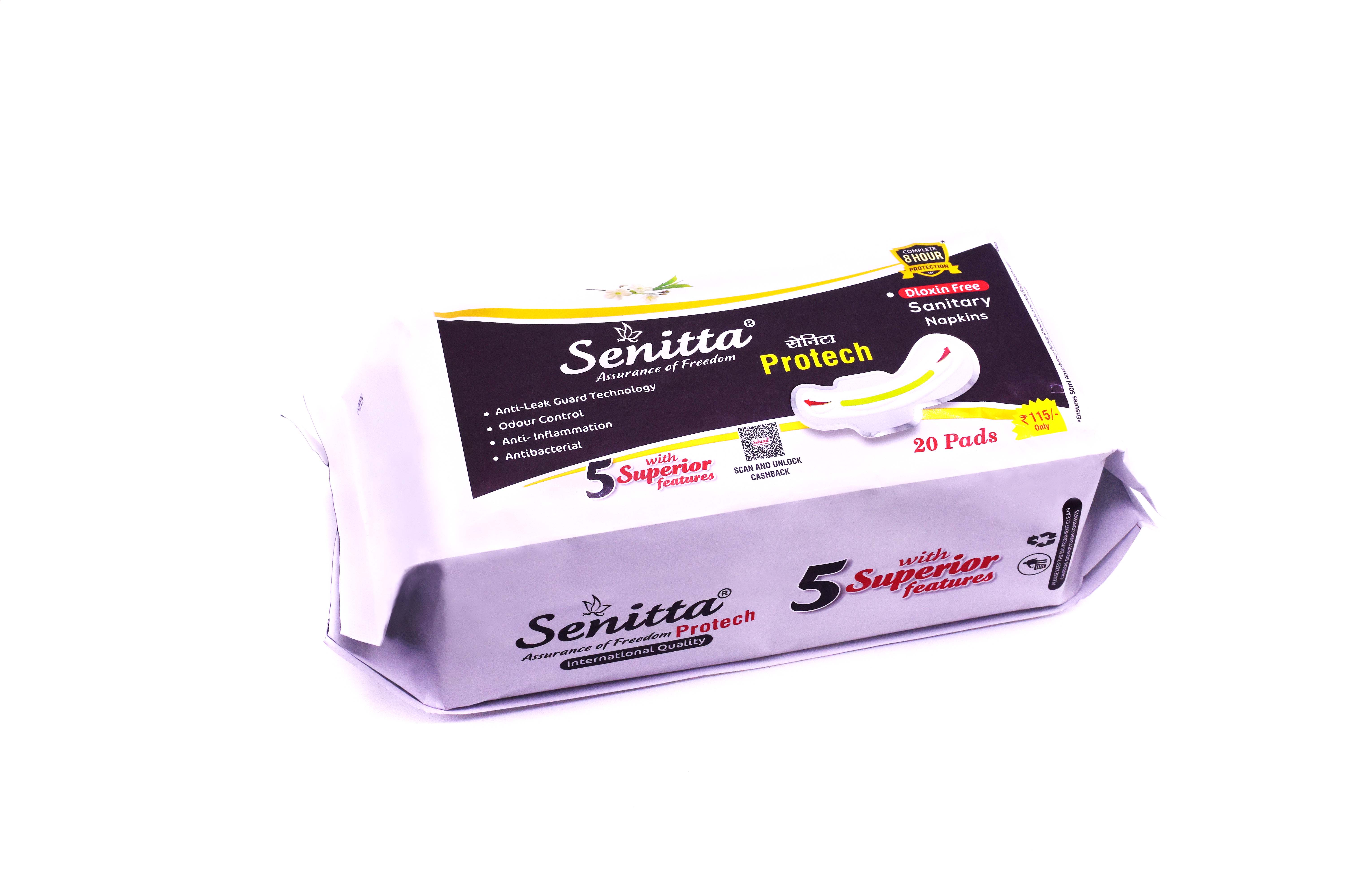 Sanitary Napkins (Pack of 20 - 280 mm Senitta Protech )