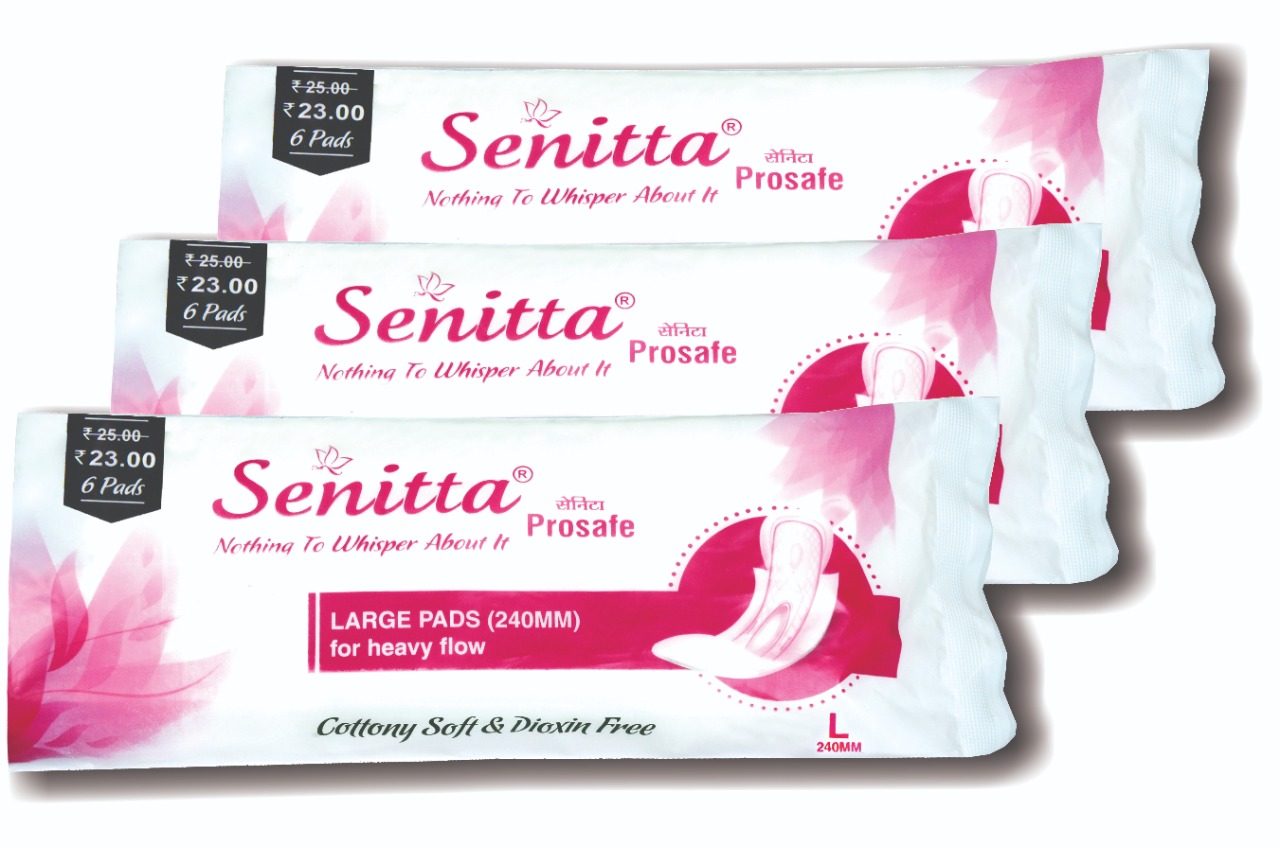 Sanitary Napkins (Pack of 6X10 Packets - 240 mm Senitta Prosafe)